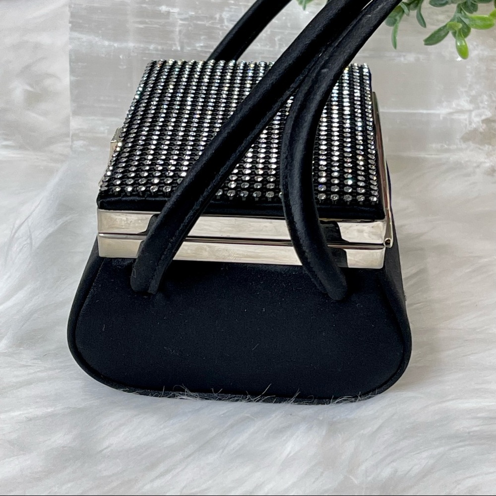 ππSOLDππLA REGALE EVENING BAG vintage UNIQUE CRYSTAL topped SQUARE shaped - Picture 13 of 14